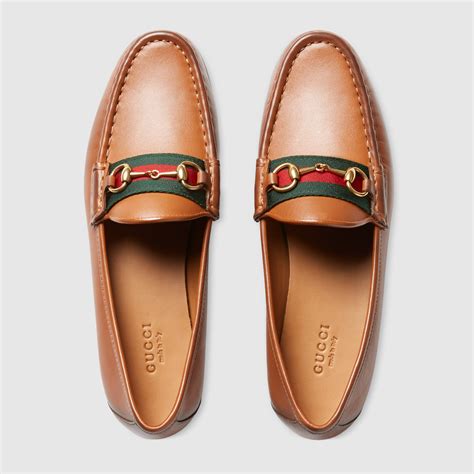 gucci women's loafer with web.